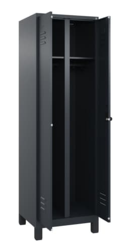 C+P Armoire vestiaire Classic Plus pour une séparation en noir et blanc, largeur de compartiment 300 mm