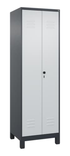 C+P Armoire vestiaire Classic Plus pour une séparation en noir et blanc, largeur de compartiment 300 mm