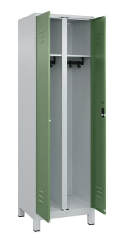 C+P Armoire vestiaire Classic Plus pour une séparation en noir et blanc, largeur de compartiment 300 mm