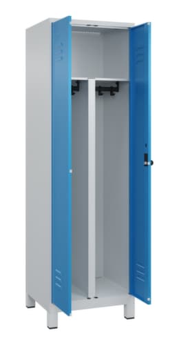 C+P Armoire vestiaire pour EPI Classic Plus pour une séparation en noir et blanc, largeur de compartiment 300 mm
