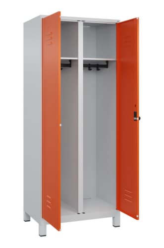 C+P Armoire vestiaire Classic Plus pour une séparation en noir et blanc, largeur de compartiment 400 mm