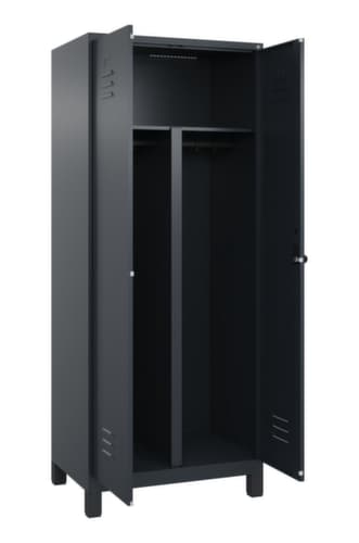 C+P Armoire vestiaire pour EPI Classic Plus pour une séparation en noir et blanc, largeur de compartiment 400 mm