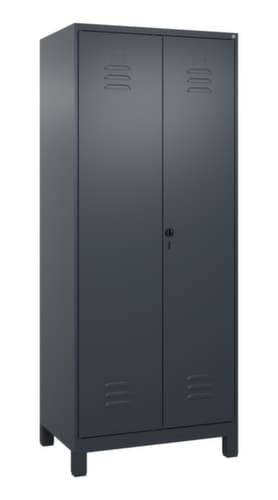 C+P Armoire vestiaire pour EPI Classic Plus pour une séparation en noir et blanc, largeur de compartiment 400 mm