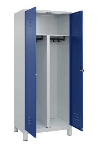 C+P Armoire vestiaire pour EPI Classic Plus pour une séparation en noir et blanc, largeur de compartiment 400 mm