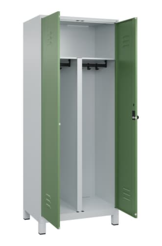 C+P Armoire vestiaire pour EPI Classic Plus pour une séparation en noir et blanc, largeur de compartiment 400 mm