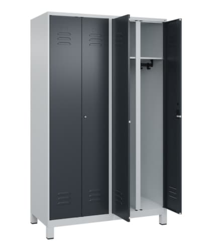 C+P Armoire vestiaire Classic Plus pour une séparation en noir et blanc, largeur de compartiment 300 mm