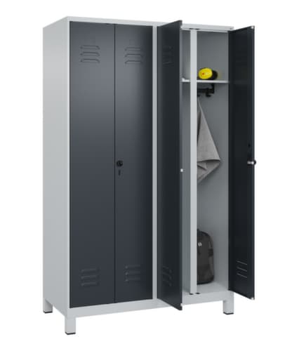 C+P Armoire vestiaire Classic Plus pour une séparation en noir et blanc, largeur de compartiment 300 mm