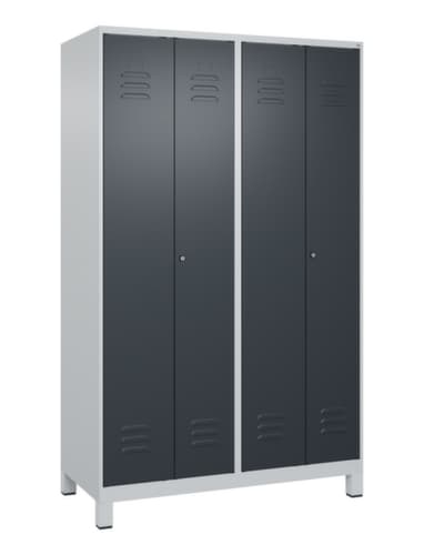 C+P Armoire vestiaire Classic Plus pour une séparation en noir et blanc, largeur de compartiment 300 mm