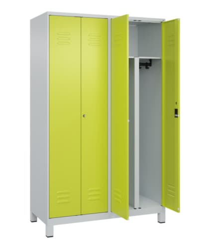 C+P Armoire vestiaire pour EPI Classic Plus pour une séparation en noir et blanc, largeur de compartiment 300 mm