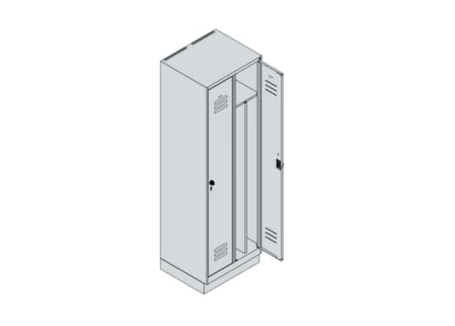 C+P Armoire vestiaire Classic Plus pour une séparation en noir et blanc, largeur de compartiment 300 mm