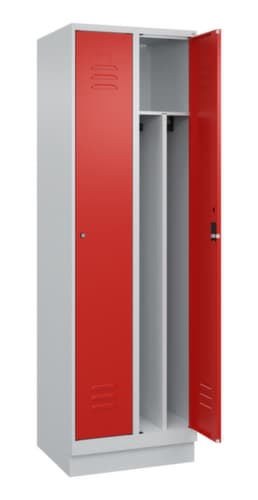 C+P Armoire vestiaire Classic Plus pour une séparation en noir et blanc, largeur de compartiment 300 mm