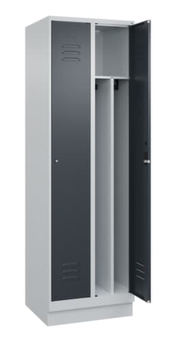 C+P Armoire vestiaire Classic Plus pour une séparation en noir et blanc, largeur de compartiment 300 mm