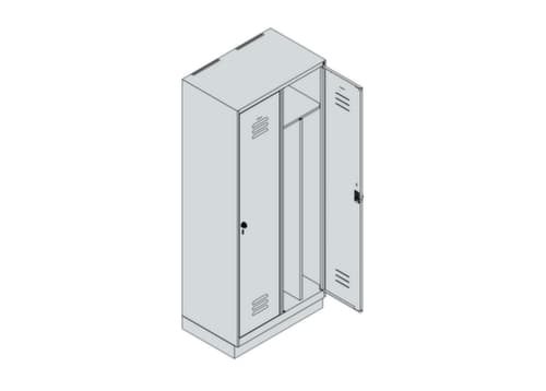 C+P Armoire vestiaire Classic Plus pour une séparation en noir et blanc, largeur de compartiment 400 mm