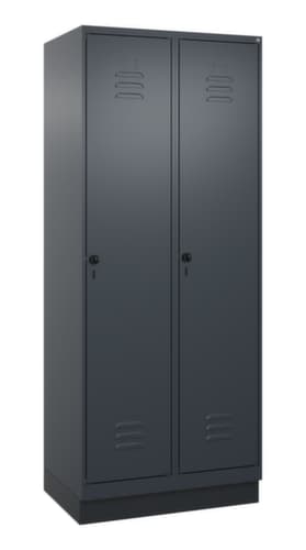 C+P Armoire vestiaire Classic Plus pour une séparation en noir et blanc, largeur de compartiment 400 mm