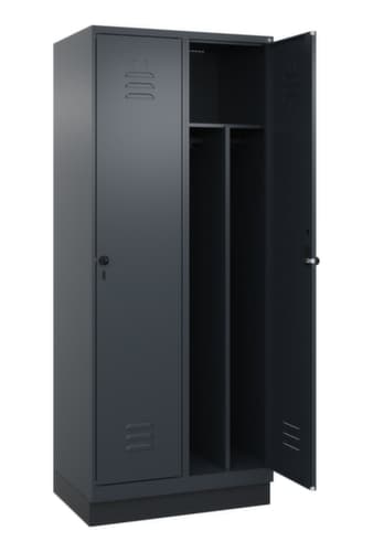 C+P Armoire vestiaire Classic Plus pour une séparation en noir et blanc, largeur de compartiment 400 mm