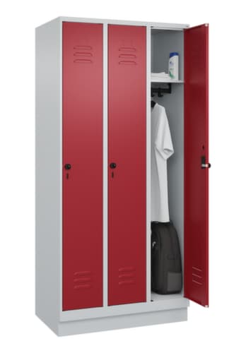C+P Armoire vestiaire Classic Plus à 3 compartiments, largeur de compartiment 300 mm