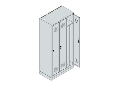 C+P Armoire vestiaire Classic Plus pour une séparation en noir et blanc, largeur de compartiment 300 mm