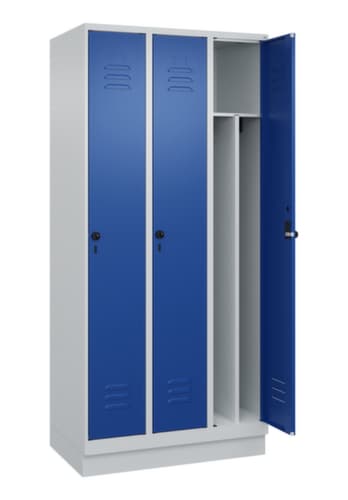 C+P Armoire vestiaire Classic Plus pour une séparation en noir et blanc, largeur de compartiment 300 mm
