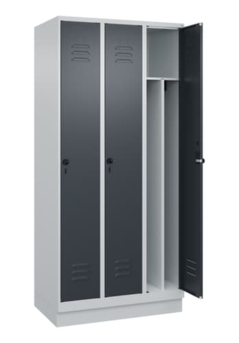C+P Armoire vestiaire Classic Plus pour une séparation en noir et blanc, largeur de compartiment 300 mm