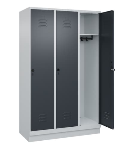 C+P Armoire vestiaire Classic Plus à 3 compartiments, largeur de compartiment 400 mm