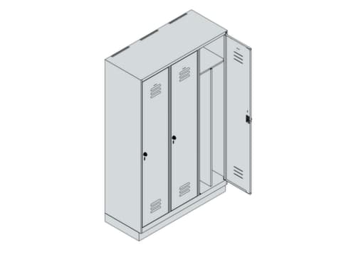 C+P Armoire vestiaire Classic Plus pour une séparation en noir et blanc, largeur de compartiment 400 mm