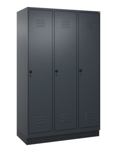 C+P Armoire vestiaire Classic Plus pour une séparation en noir et blanc, largeur de compartiment 400 mm