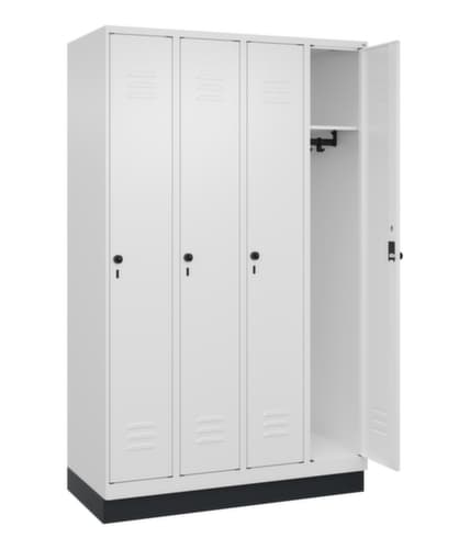 C+P Armoire vestiaire Classic Plus à 4 compartiments, largeur de compartiment 300 mm
