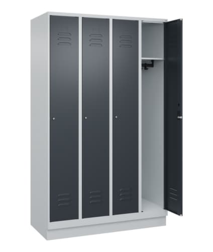 C+P Armoire vestiaire Classic Plus à 4 compartiments, largeur de compartiment 300 mm