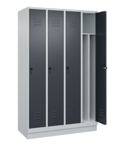 C+P Armoire vestiaire Classic Plus pour une séparation en noir et blanc, largeur de compartiment 300 mm