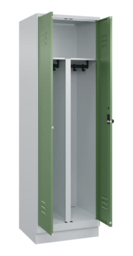 C+P Armoire vestiaire pour EPI Classic Plus pour une séparation en noir et blanc, largeur de compartiment 300 mm