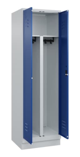 C+P Armoire vestiaire pour EPI Classic Plus pour une séparation en noir et blanc, largeur de compartiment 300 mm