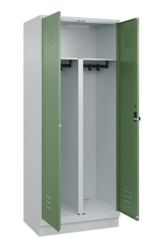 C+P Armoire vestiaire pour EPI Classic Plus pour une séparation en noir et blanc, largeur de compartiment 400 mm