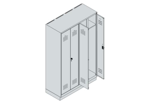 C+P Armoire vestiaire Classic Plus pour une séparation en noir et blanc, largeur de compartiment 300 mm