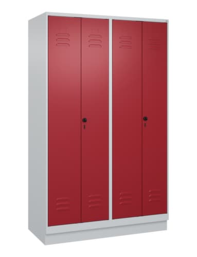 C+P Armoire vestiaire pour EPI Classic Plus pour une séparation en noir et blanc, largeur de compartiment 300 mm