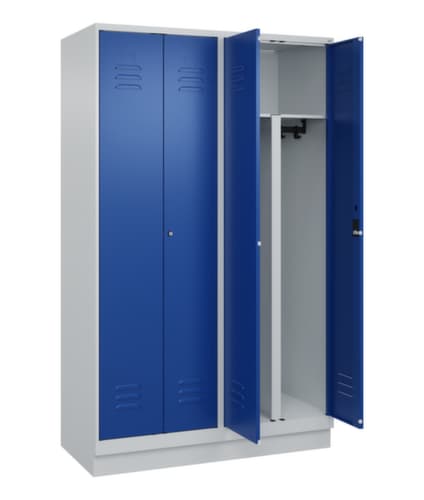 C+P Armoire vestiaire pour EPI Classic Plus pour une séparation en noir et blanc, largeur de compartiment 300 mm