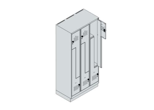 C+P Armoire vestiaire Z Classic Plus, largeur de compartiment 150/300 mm