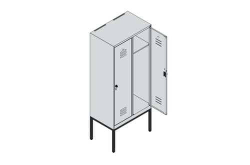 C+P Armoire vestiaire Classic Plus à 2 compartiments, largeur de compartiment 400 mm