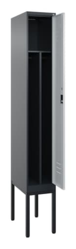 C+P Armoire vestiaire Classic Plus pour une séparation en noir et blanc, largeur de compartiment 300 mm