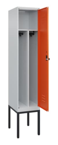 C+P Armoire vestiaire Classic Plus pour une séparation en noir et blanc, largeur de compartiment 400 mm