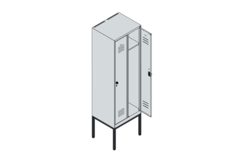 C+P Armoire vestiaire Classic Plus à 2 compartiments, largeur de compartiment 300 mm