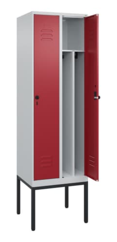 C+P Armoire vestiaire Classic Plus pour une séparation en noir et blanc, largeur de compartiment 300 mm