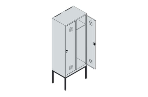 C+P Armoire vestiaire Classic Plus à 2 compartiments, largeur de compartiment 400 mm