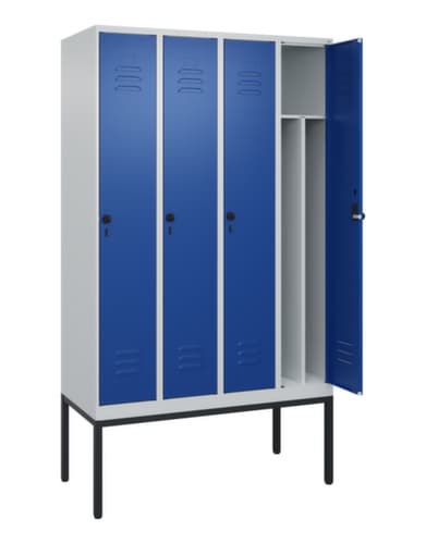 C+P Armoire vestiaire Classic Plus pour une séparation en noir et blanc, largeur de compartiment 300 mm