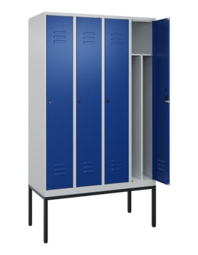 C+P Armoire vestiaire Classic Plus pour une séparation en noir et blanc, largeur de compartiment 300 mm