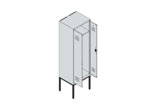 C+P Armoire vestiaire pour EPI Classic Plus pour une séparation en noir et blanc, largeur de compartiment 300 mm