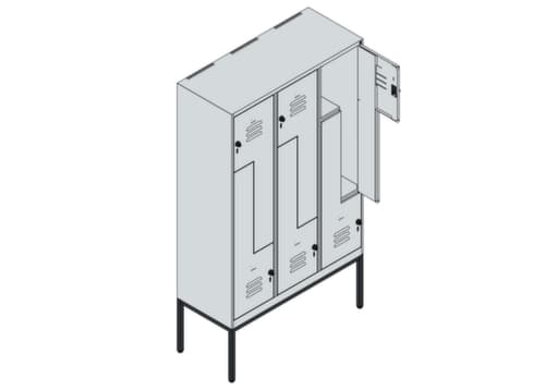 C+P Armoire vestiaire Z Classic Plus, largeur de compartiment 200/400 mm
