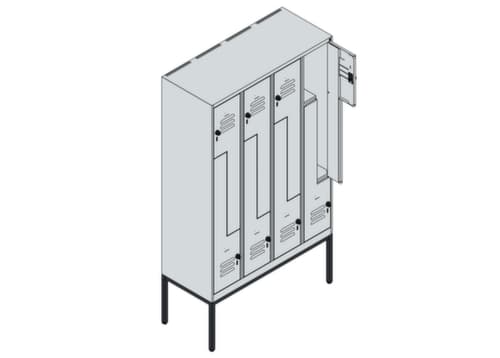 C+P Armoire vestiaire Z Classic Plus, largeur de compartiment 150/300 mm