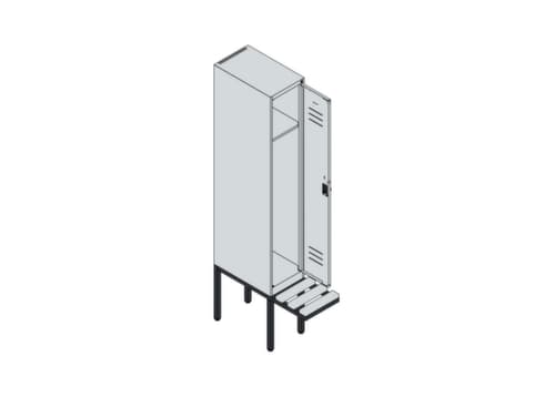 C+P Armoire vestiaire Classic Plus avec banc, largeur de compartiment 300 mm