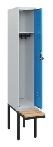 C+P Armoire vestiaire Classic Plus avec banc, largeur de compartiment 300 mm