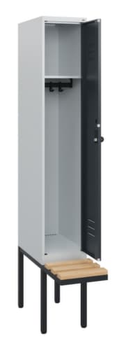 C+P Armoire vestiaire Classic Plus avec banc, largeur de compartiment 300 mm